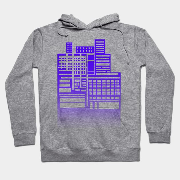 8-bit city Hoodie by sketchbooksage